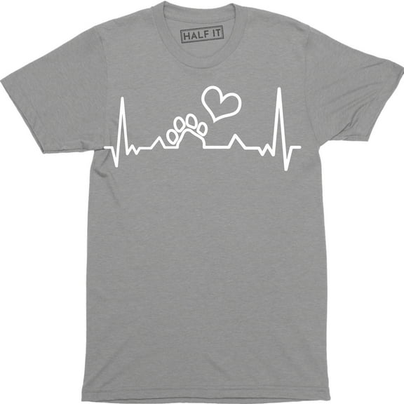 Paw Print Heartbeat Lifeline Dog - Dog Lover Men's Gift T-Shirt