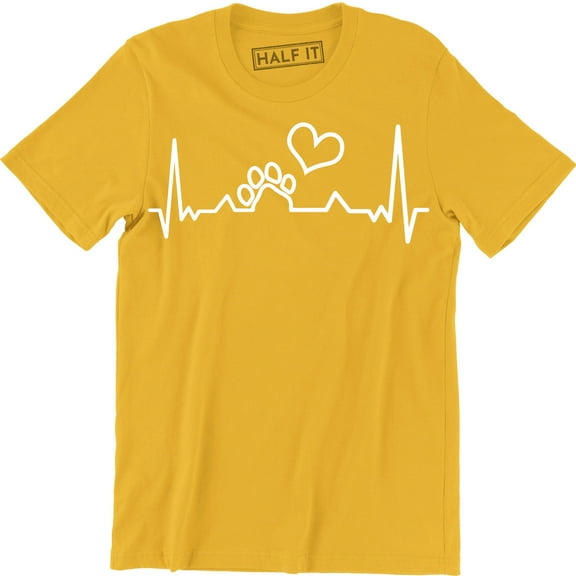 Paw Print Heartbeat Lifeline Dog - Dog Lover Men's Gift T-Shirt