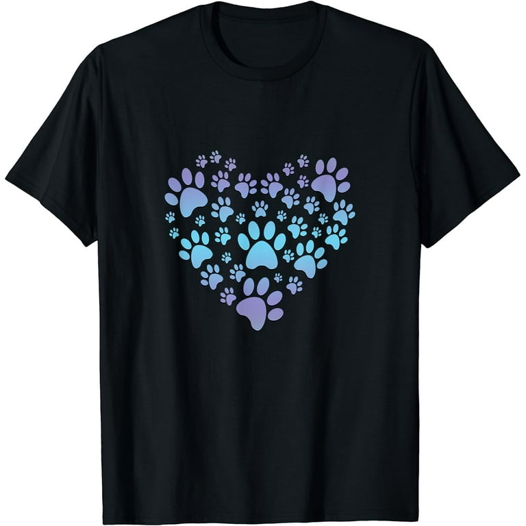 Paw Print Heartbeat T-Shirt Love Dogs Paw Print Heartbeat T-Shirt Love Dogs