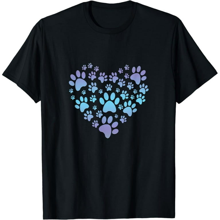 Paw Print Heartbeat T-Shirt Love Dogs Paw Print Heartbeat T-Shirt Love Dogs