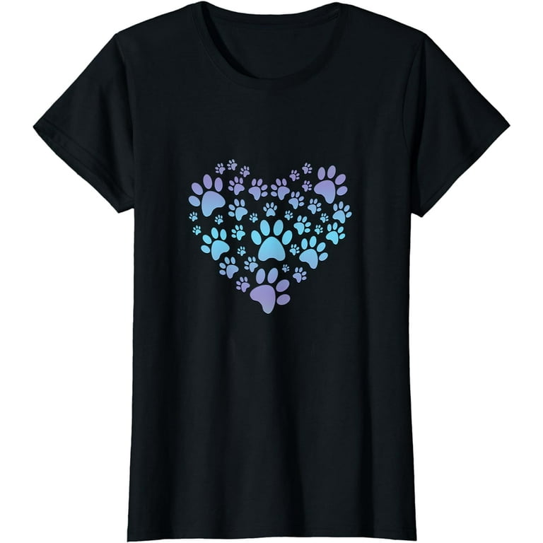 Paw Print Heartbeat T-Shirt Love Dogs Paw Print Heartbeat T-Shirt Love Dogs