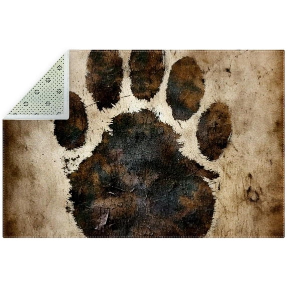 Paw Print High-Quality Polyester Indoor Floor Mat - Durable and Soft Rug for Living Room, Bedroom, and Office - Carpet with Right Angle Design - Easy to Clean and Maintain