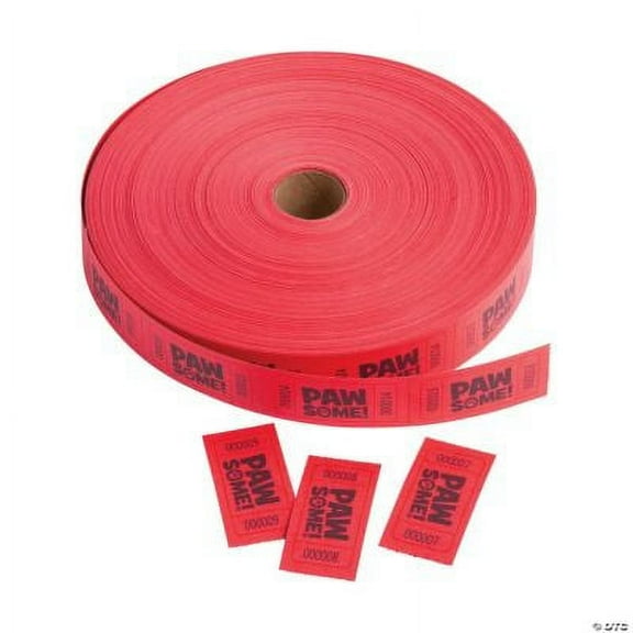 Paw Print Incentive Roll Tickets, Birthday, Party Supplies, 1 Piece