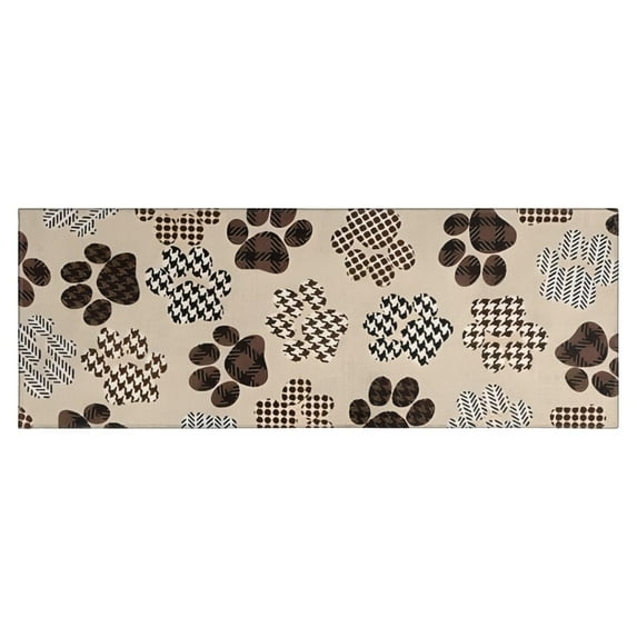 Paw Print Kitchen Rug Mat,Kitchen Runner Rugs Non Skid Washable,Decorative Kitchen Floor Mats for Kitchen,Sink,Laundry,17"X47"