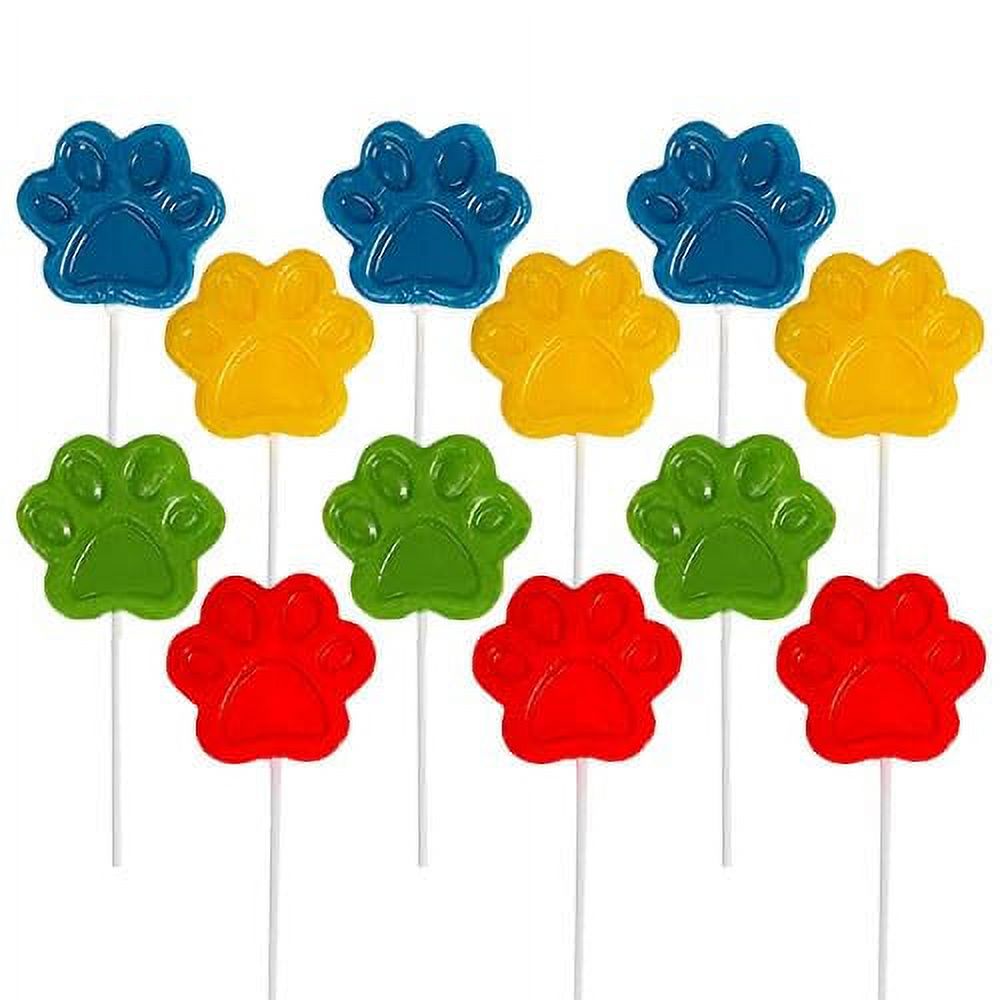 Paw Print Lollipops, Individually Wrapped Candy Suckers Birthday