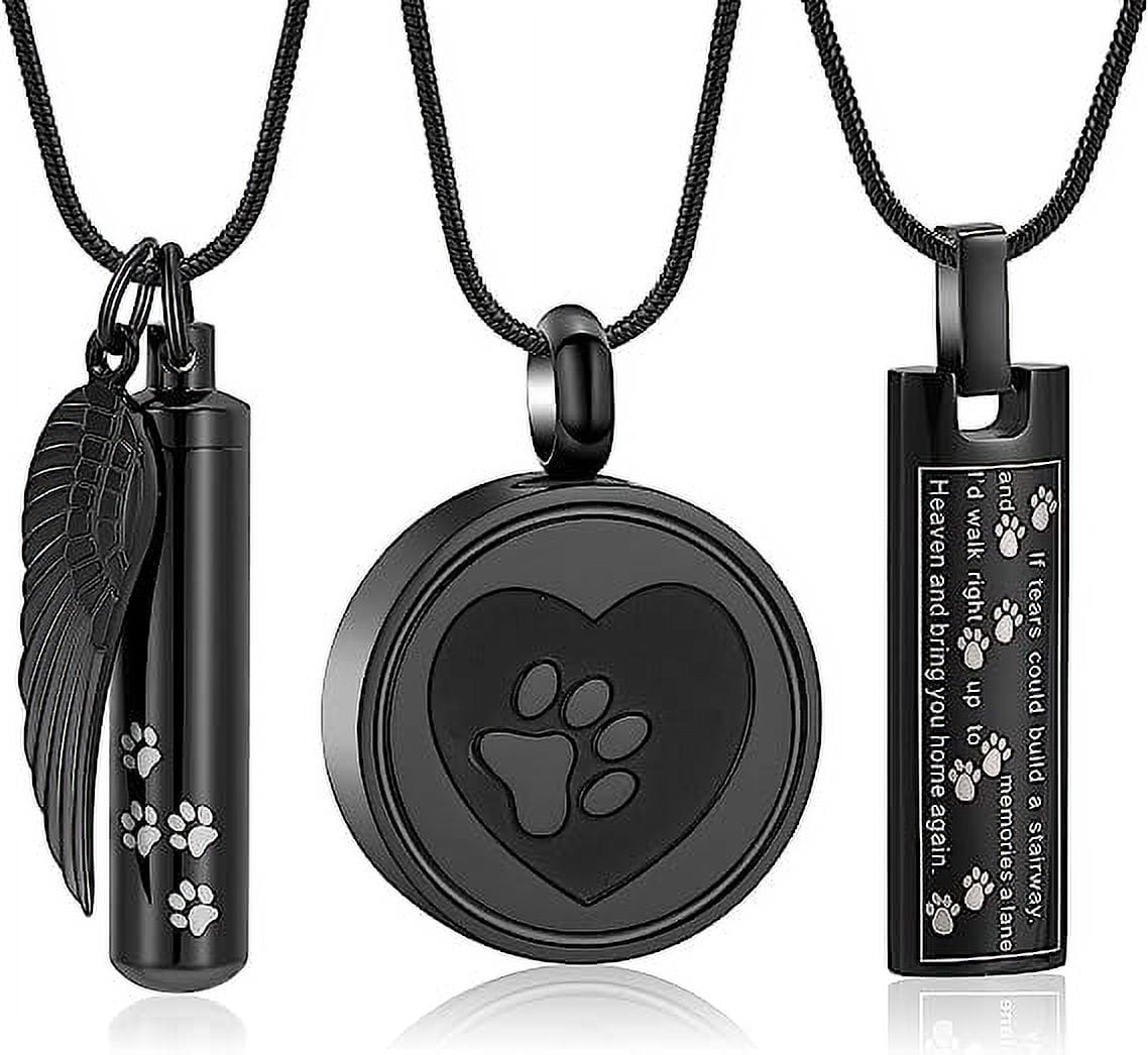 Paw Print Memorial Lockets Urn Necklace Ash Jewelry Cylinder Keepsake ...