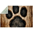 thumbnail image 1 of Paw Print Modern Polyester Area Rug - Soft and Durable Right-Angle Floor Mat for Living Room, Bedroom, Office, Easy to Clean - 5x7 Grey Rug, 1 of 6