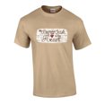 thumbnail image 1 of Paw Print My Dog Holds The Leash to My Heart Adult Short Sleeve T-shirt-Tan-Small, 1 of 4