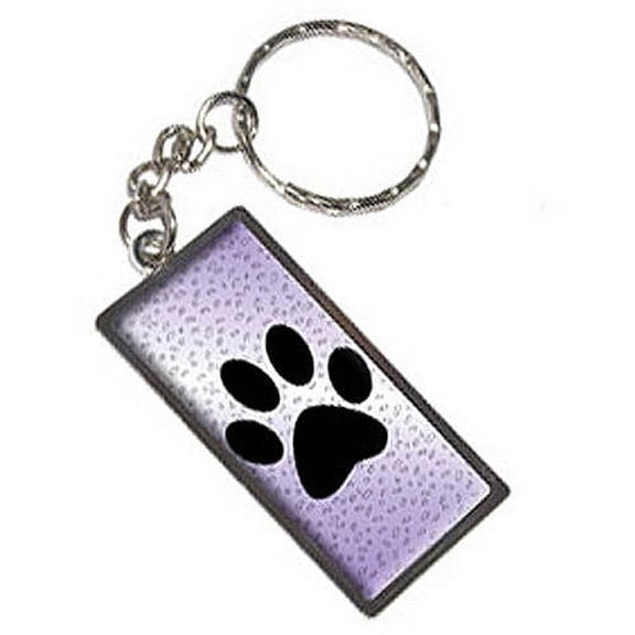 Paw Print Of Awesomeness Purple Keychain Key Chain Ring