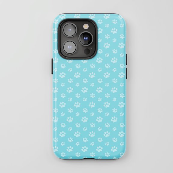 Paw Print Pattern For All iPhone Series Tough Phone Case Cute Pattern Blue