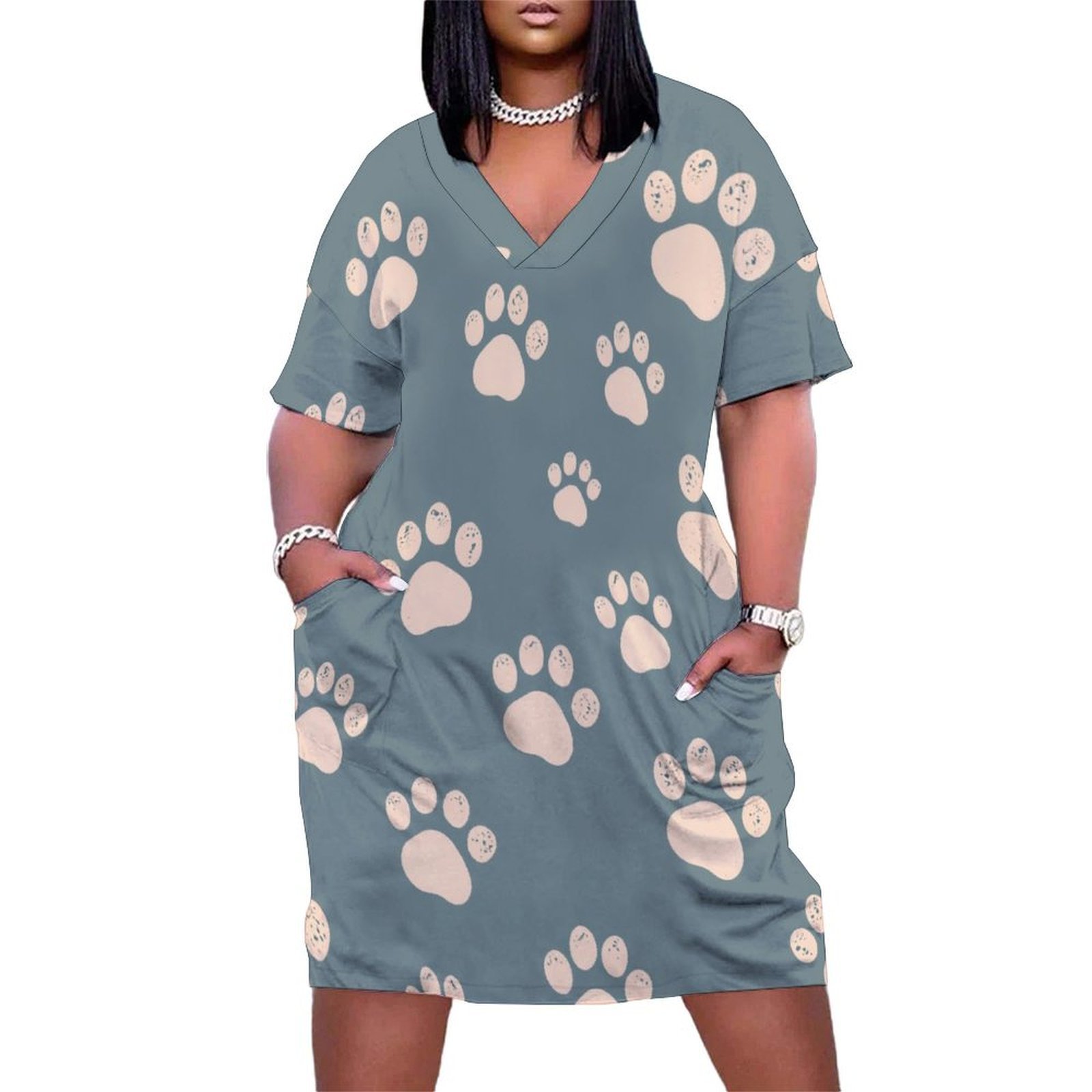 Veterianary Print Pattern Dress main image 1
