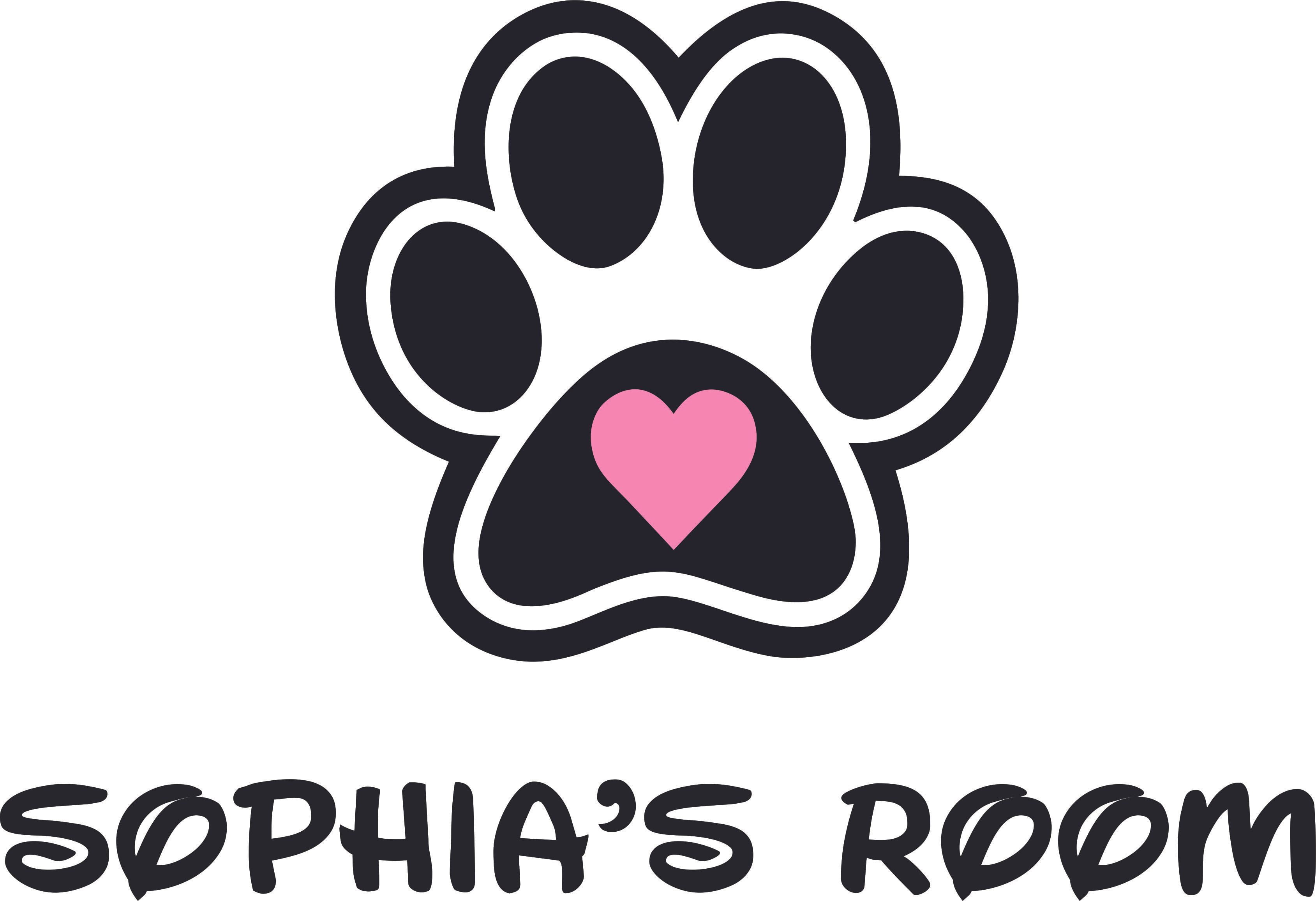 Paw Print Paws Pet Dog Dogs Heart Customized Wall Decal - Custom Vinyl ...