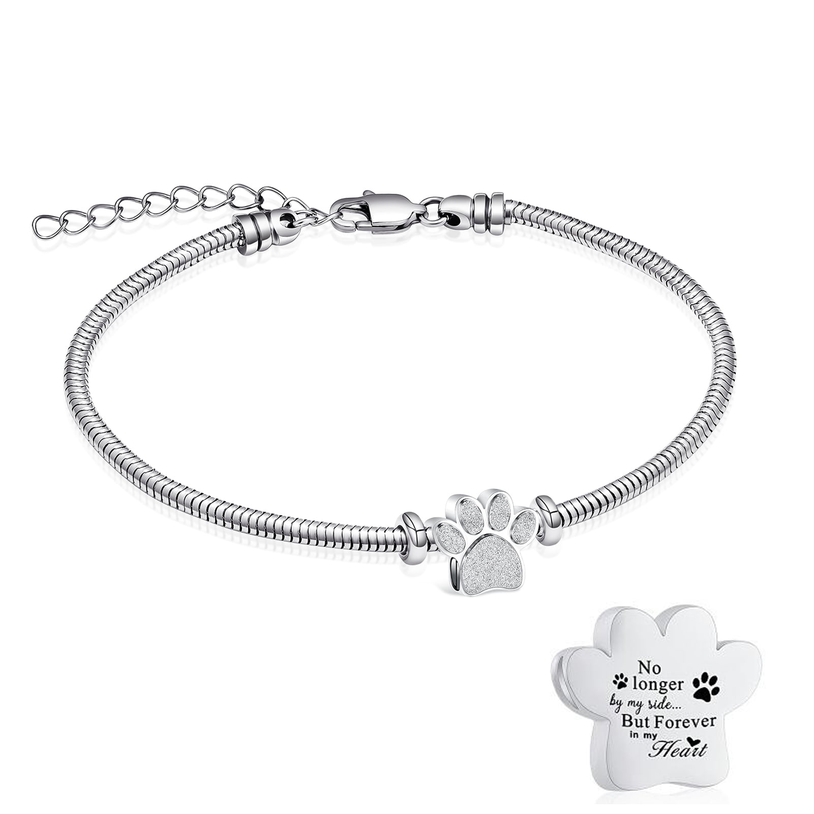 Paw Print Pet Cremation Jewelry Urn Bracelet for Ashes for Women Men of ...