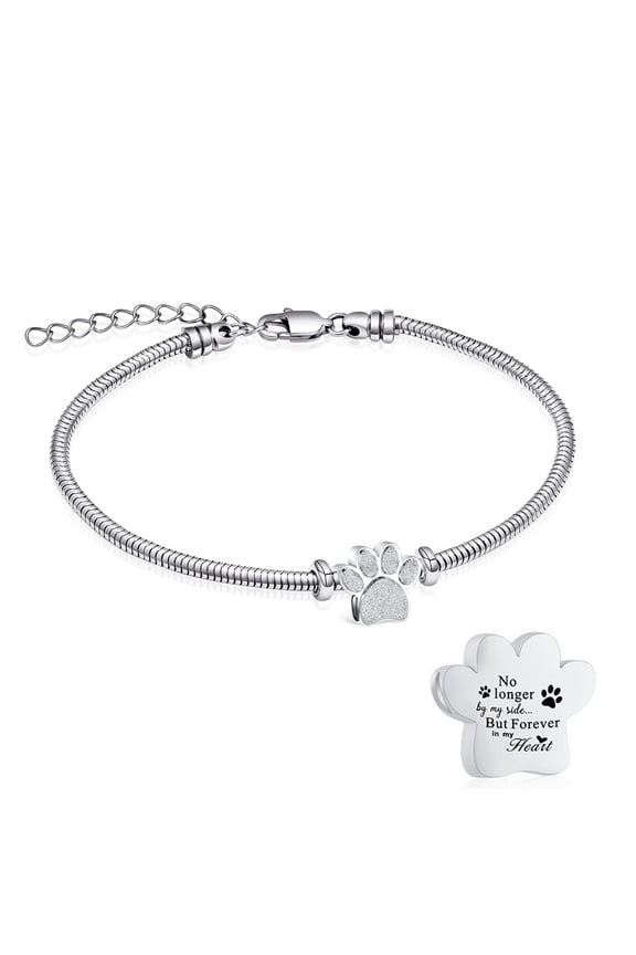 Paw Print Pet Cremation Jewelry Urn Bracelet for Ashes for Women Men of Loved Ones Cat / Dog Paw Keepsake Memorial Rope Ashes Bracelet
