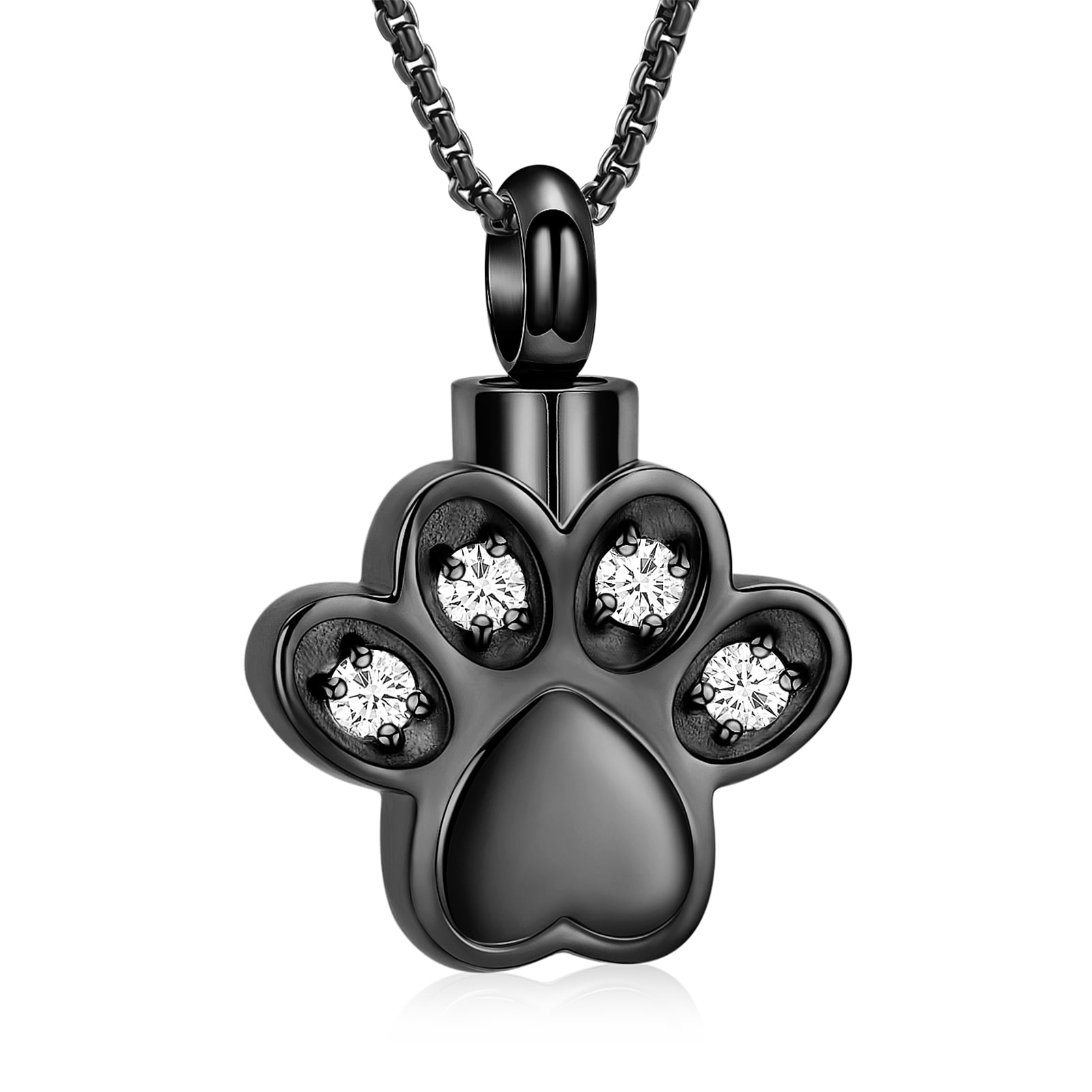 Paw Print Pet Cremation Jewelry Urn Necklace for Ashes Memorial Ashes ...