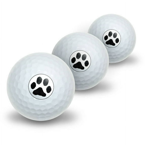 Paw Print Pet Dog Cat Novelty Golf Balls, 3pk