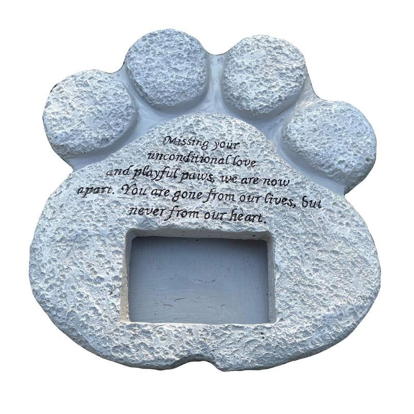 Paw Print Pet Memorial Stone Waterproof Sun-proof Grave Marker Dog Cat ...