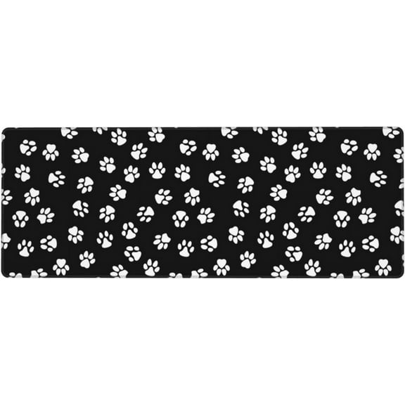 Paw Print Print Desk Pad for Keyboard Mouse, Computer Eyboard Mat with Non-Slip Rubber Base 