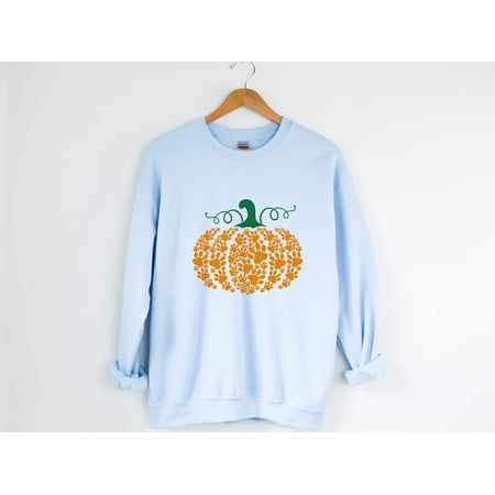 Paw Print Pumpkin Shirt, Halloween Dog Mom Sweatshirt