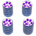 thumbnail image 1 of Paw Print Purple Tire Rim Wheel Aluminum Valve Stem Caps, Multiple Colors, 1 of 1