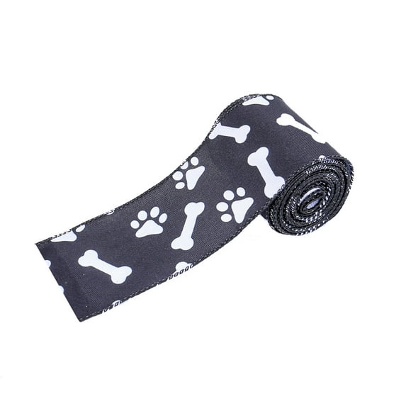 Paw Print Ribbon Gift Wrapping Dog Grosgrain Ribbon for DIY Crafts Bows Dog Pet Party Supplies Gift Wrapping Decoration