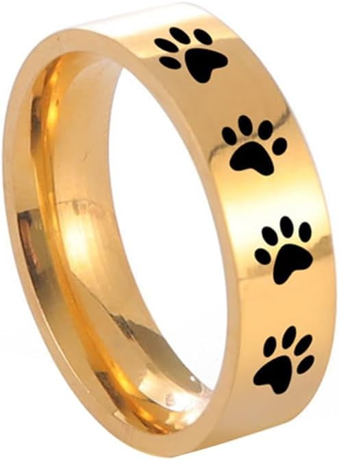 Paw Print Ring Stainless Steel Cute Puppy Dog Cat Paw Thumb Rings ...