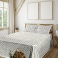 thumbnail image 1 of Ambesonne Paw Print Fitted & Flat Sheet with Shams 4 Pcs Set, Sketchy Dog Cat Puppy Art, Full, Pale Taupe Brown White, 1 of 1