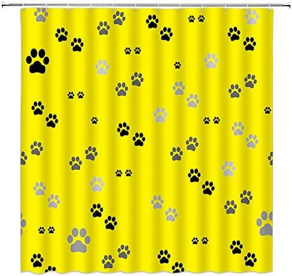 Paw Print Shower Curtain Cute Cat Dog Pet Paw Animal Fabric Bathroom