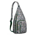thumbnail image 1 of Paw Print Sling Bag - Playful Puppy Pattern Crossbody Backpack for Animal Lovers (Cute Tail Design, Water-Resistant & Durable), 1 of 4