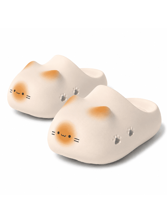 Paw Print Slippers for Women and Men, Cloud Cushion EVA House Shoes with Non Slip Waterproof Sole, Cute Pawly Print Indoor Outdoor Slides