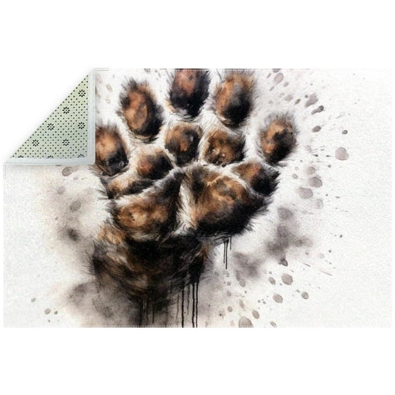 Paw Print Soft Polyester Bathroom Mat Rug Absorbent Quick Dry Shower Floor Carpet for Bath Tub Sink Toilet Modern Geometric Design 200x300cm - Grey