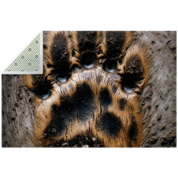 Paw Print Soft Polyester Indoor Rug - Stylish Right-Angle Floor Mat for Living Room or Bedroom - Durable and Easy to Clean - Backing - 5x7 Feet Area Rug for Home Decor