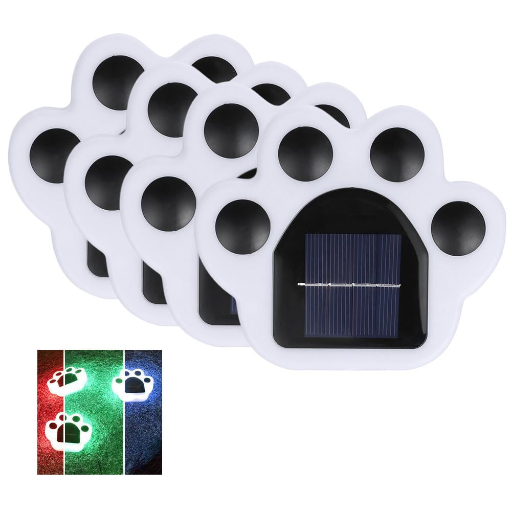 Kkbbma Under $5 Animal Paw Print Solar Lights Outdoor Garden Decor, 4 Pack Paw Print Lights With