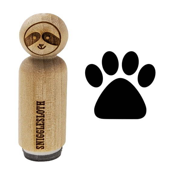 Paw Print Solid Rubber Stamp for Scrapbooking Crafting Stamping - Large 1-1/4 Inch
