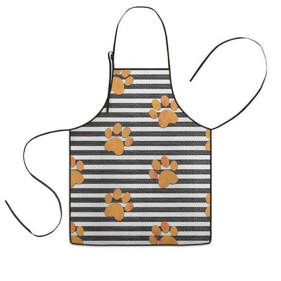 Paw Print Sonstripes Kids Aprons for Girls and Boys,Adjustable Neck Strap Toddler Aprons for Kids Cooking Baking