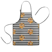 Paw Print Sonstripes Kids Aprons for Girls and Boys,Adjustable Neck Strap Toddler Aprons for Kids Cooking Baking