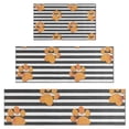 thumbnail image 1 of Paw Print Sonstripes Kitchen Rugs Sets Of 3,Kitchen Runner Rugs Non Skid Washable,Decorative Kitchen Floor Mats for Kitchen,Sink,Laundry,17"x30"+ 17"x47" + 17"x59", 1 of 6