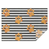 Paw Print Sonstripes Rectangle Tablecloth 60"x84",Waterproof Polyester Rectangle Table Cloth, Wipeable Spillproof Polyester Tablecloth for Dining, Camping, Indoor and Outdoor
