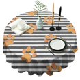 thumbnail image 1 of Paw Print Sonstripes Round Tablecloth 60"x60",Wrinkle Wipeable Table Cloth for Kitchen Dining Room Picnic Patio Party, 1 of 6