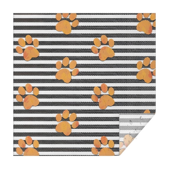 Paw Print Sonstripes Square Tablecloth,Waterproof Square Table Cover,Wipeable Spillproof Washable Table Cover for Home Kitchen Party Decor 42"X42"(107x107cm)