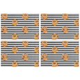 thumbnail image 1 of Paw Print Sonstripes Summer Placemats Table Placemats Set Of 4-Linen Kitchen Washable Placemats Table Mats 12x18 Inch Non-Slip Heat Resistant, 1 of 6