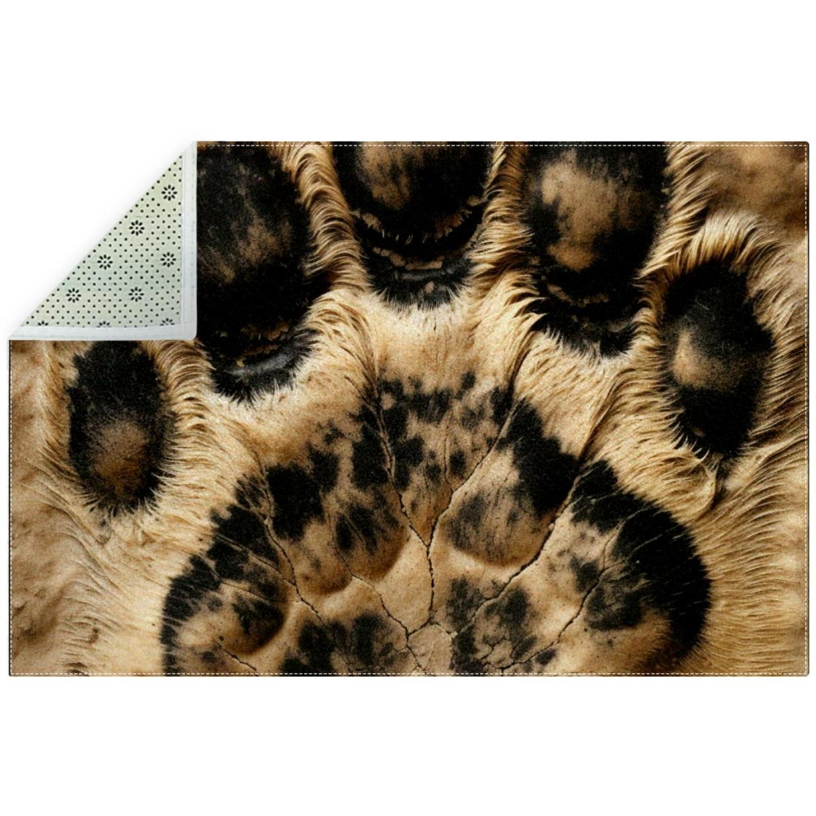 Square Paw Print Rug Paw Print Square Polyester Floor Mat for Kitchen, Waterproof Cushioned ...