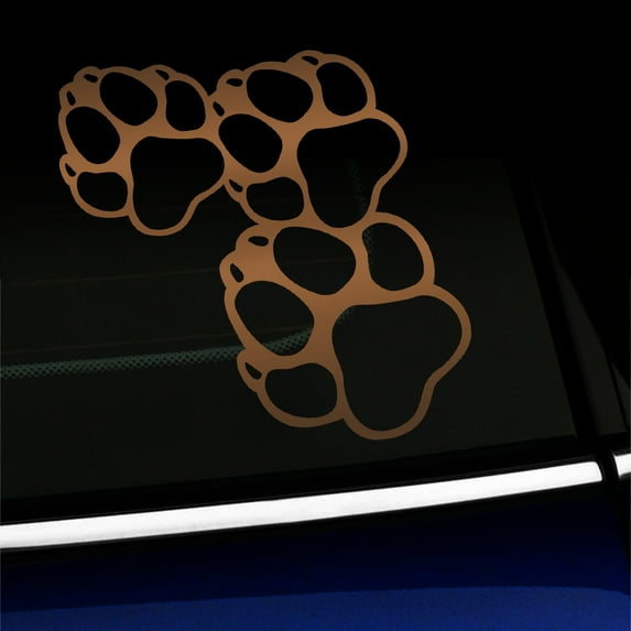 Paw Print Trio - Vinyl Decal - Choose Color - [COPPER]