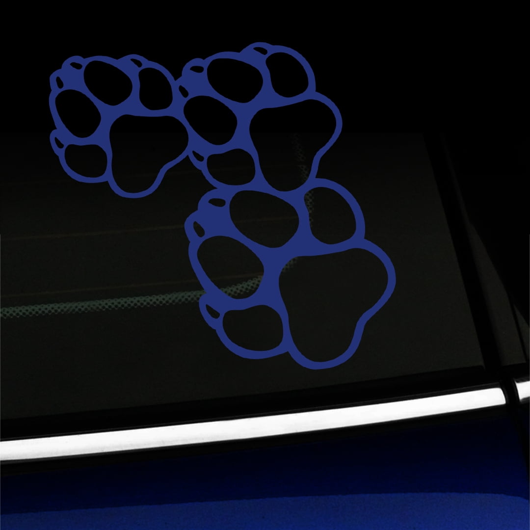 Paw Print Trio - Vinyl Decal - Choose Color - [KING BLUE] - Walmart.com