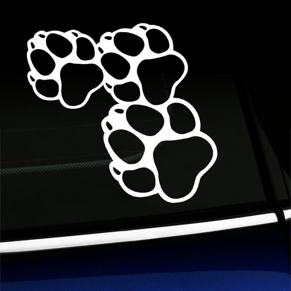 Paw Print Trio - Vinyl Decal - Choose Color - [WHITE]