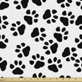 thumbnail image 1 of Ambesonne Paw Print Fabric by the Yard Upholstery, Animal Feet Sign Pattern, 2 Yards, White and Charcoal Grey, 1 of 4