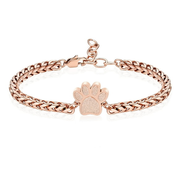 Paw Print Urn Bracelet for Ashes Cremation Jewelry Cute Animals Adjustable Memorial Keepsake Cremation Bracelets Jewelry Gifts for Dog/Cat