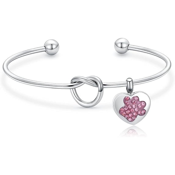 Paw Print Urn Cremation Jewelry Heart Urn Bracelet for Pet/Dog's/Cat's ...