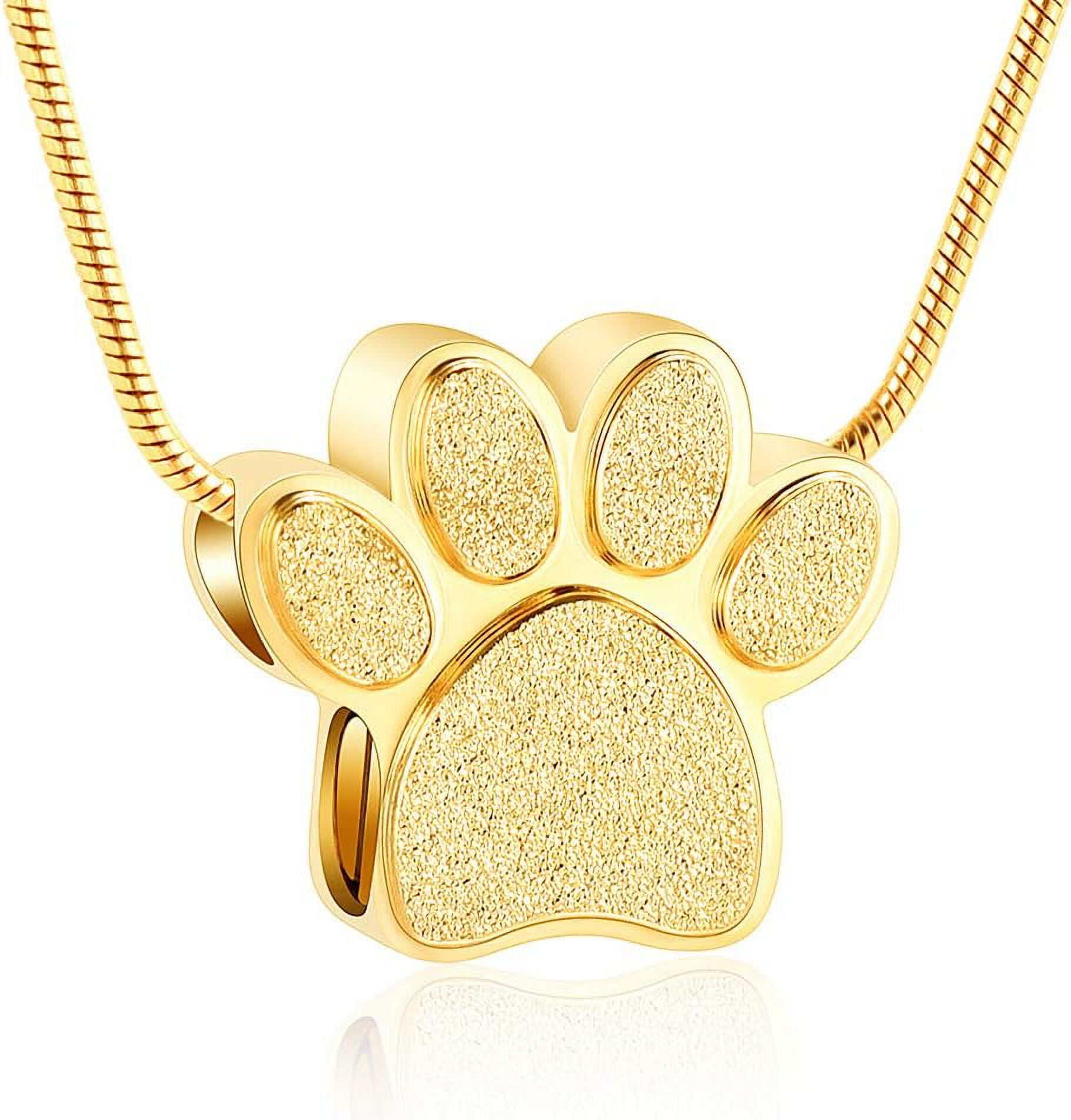 Paw Print Urn Cremation Necklace for Ashes Dog Cat Pet Paw Print Animal ...