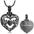 thumbnail image 1 of Paw Print Urn Necklace for Ashes Pet Dog Cat Charms Pendant Cremation Jewelry Cat Dog Memorial Gifts for Dog / Cat, 1 of 9
